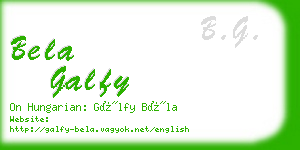 bela galfy business card